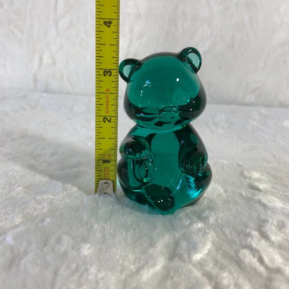 Vintage Fenton Art Glass Bear Figurine Emerald Jade Green Art Glass Fenton Bear - Picture 8 of 8
